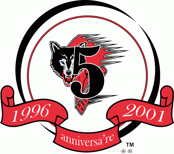 rouyn-noranda huskies 2001 anniversary logo iron on heat transfer